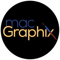 black circle with mac graphix printed 