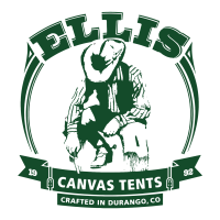 Ellis Canvas Tents Cowboy Logo - Handmade is Durango, CO since 1992