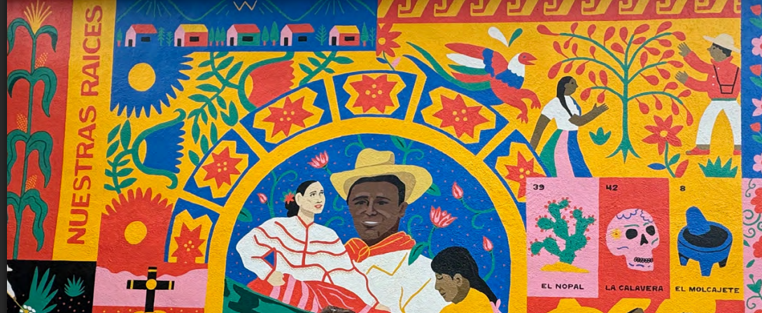 Image of "A Corner of Mexico' mural painted in Gunnison, CO