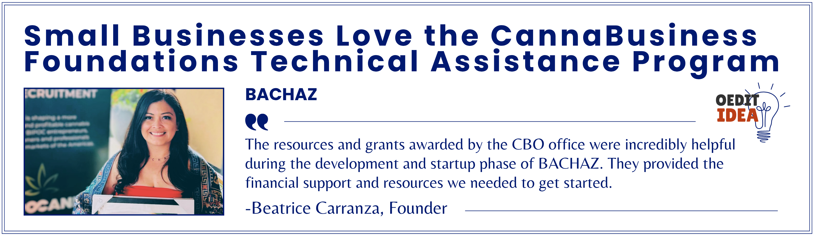 Testimonial from BACHAZ founder, Beatrice Carranza
