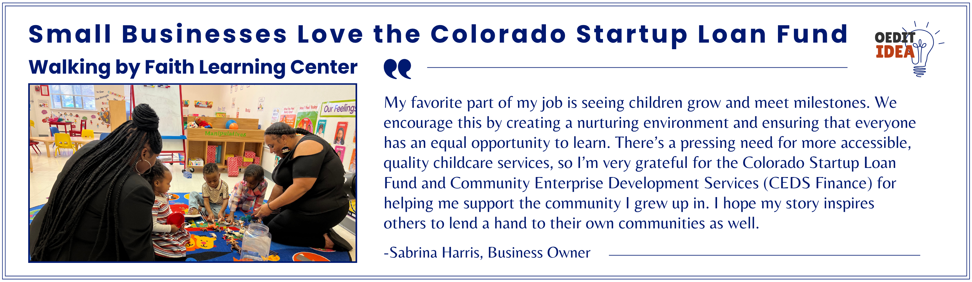 Walking by Faith Learning Center testimonial