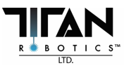 titan robotics spelled in black with a blue cirlce