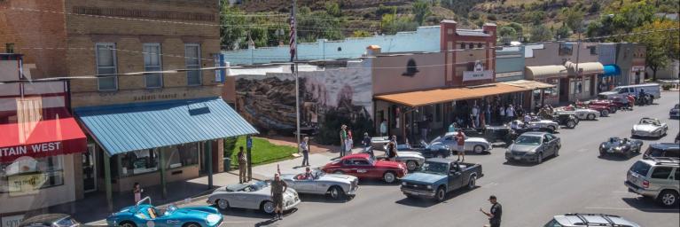 Car show at Paradise of Paonia theater