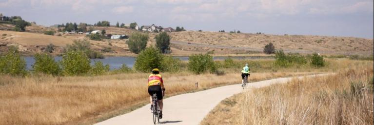 Bike riders enjoy the Poudre bike path