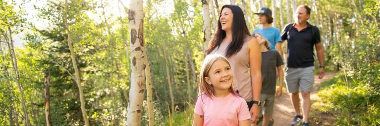 Family on trail