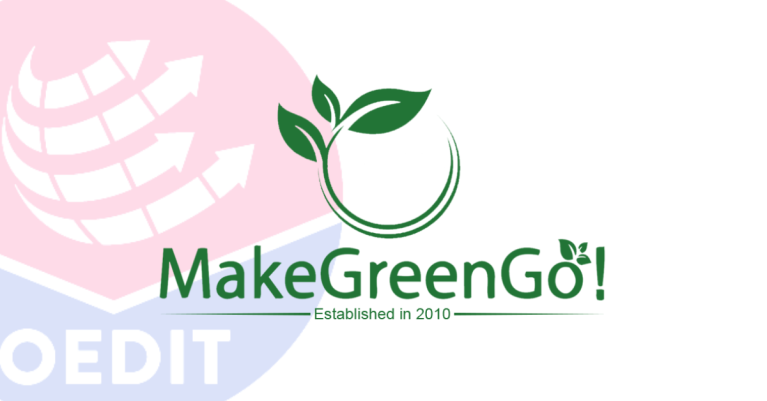 Make Green Go and OEDIT Logos on a white background