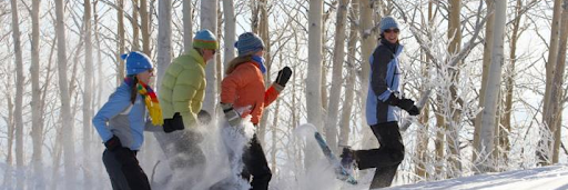People snowshoeing