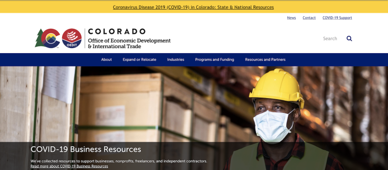 screenshot of new OEDIT website