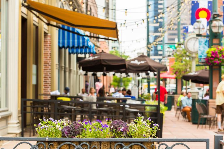 Outdoor dining patio in Denver