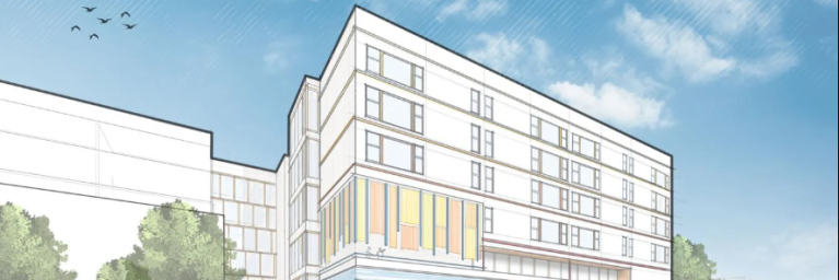 rendering of the proposed Terminal at 230 S. Fifth St., Grand Junction, Colorado, showing up to six stories total, with up to five residential floors over the ground level’s art, retail and commercial spaces.
