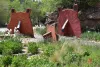 3 bear sculptures in a garden in Lyons