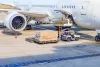 Exporting goods being loaded into an airplane