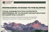 Promotional graphic by Colorado Outdoor Recreation Industry Office, announcing the support behind the reopening of Cuchara Mountain Park in Huerfano County under the Polis administration. The image features stylized mountain peaks with text overlay detailing funding by Economic Development Administration (EDA) and state tourism grants