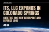 Press release image announcing "ITS, LLC expands in Colorado Springs, creating 500 new aerospace and defense jobs." The background features a view of Earth from space.
