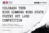 Colorado Teen Rize Simmons Wins State Poetry Out Loud Competition  Headed to National Finals to represent Colorado in Washington, DC