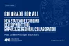 Promotional graphic for OEDIT, featuring the title and subhead of the article on a blue background with the state of CO seal